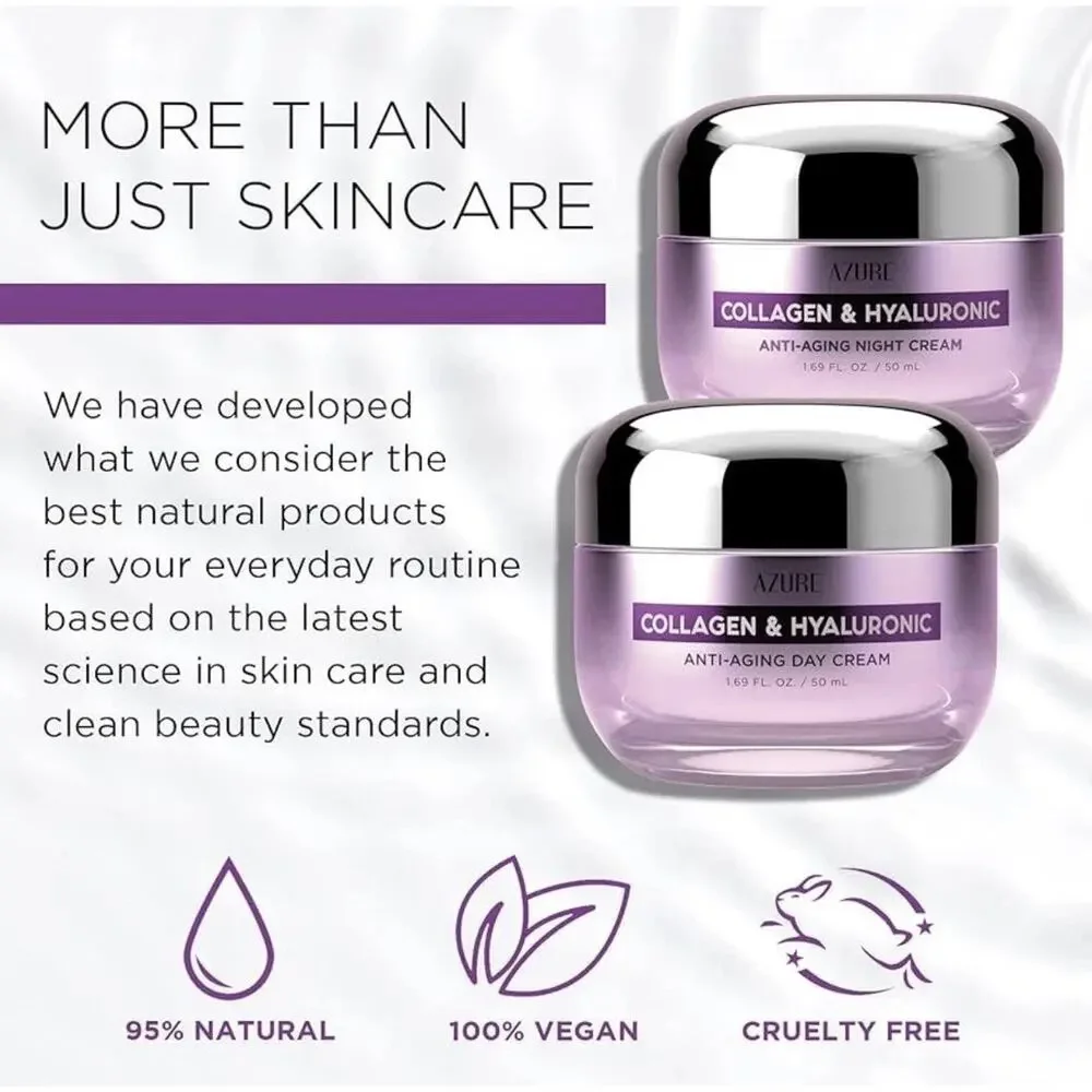 Azure Cosmetics Collagen & Hyaluronic Acid Face Moisturizer - Dermatologist